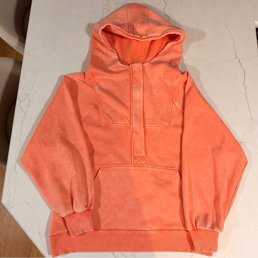 Zenana Outfitters Coral Half-Zip Hoodie - Picture 5 of 7